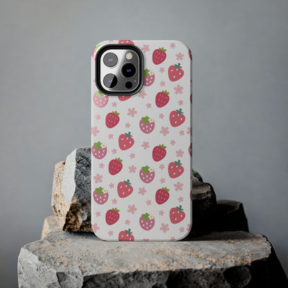 Strawberries and Daisies Tough Phone Case for iPhone and Samsung Galaxy