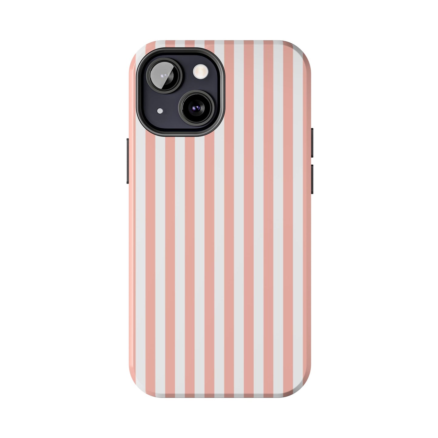 Coral Pink Stripes Tough Phone Case for iPhone and Samsung Galaxy