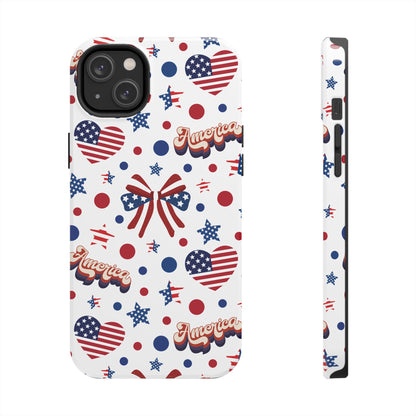 Coque de téléphone robuste America's Sweetheart and Bows pour iPhone et Samsung Galaxy