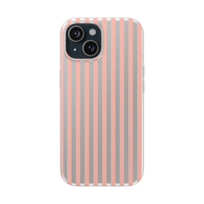 Coral Pink Stripes Flexible Phone Case iPhone Case Samsung Galaxy - Phone Case - Kristine Celestine