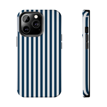 Navy Blue Stripes Tough Phone Case for iPhone and Samsung Galaxy