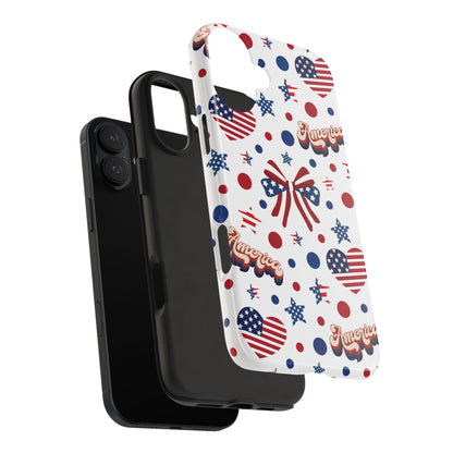 Coque de téléphone robuste America's Sweetheart and Bows pour iPhone et Samsung Galaxy