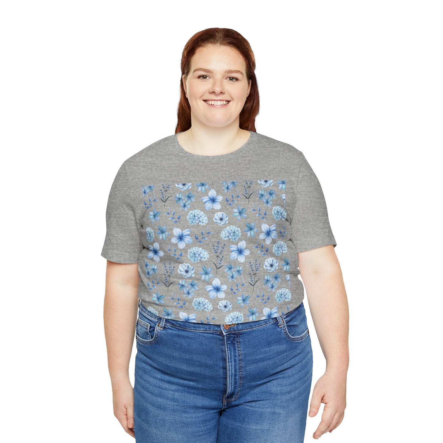 Snowy Blue Flowers T - Shirt - T - Shirt - Kristine Celestine