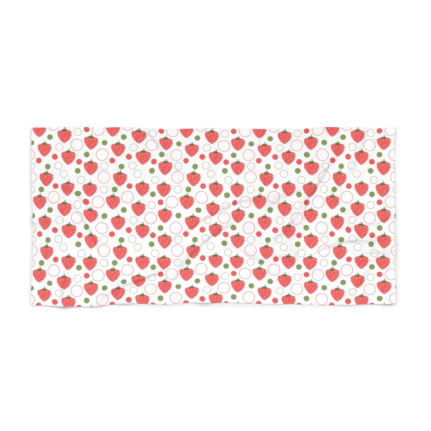 Red Strawberry Bubbles Beach Towel