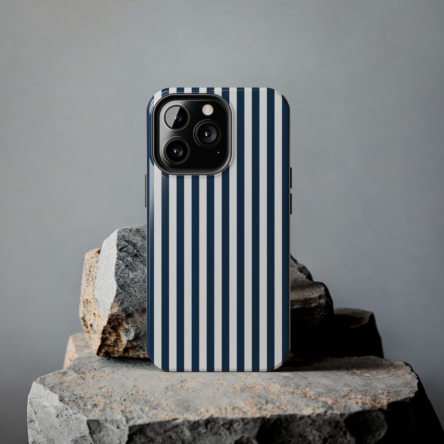 Navy Blue Stripes Tough Phone Case for iPhone and Samsung Galaxy