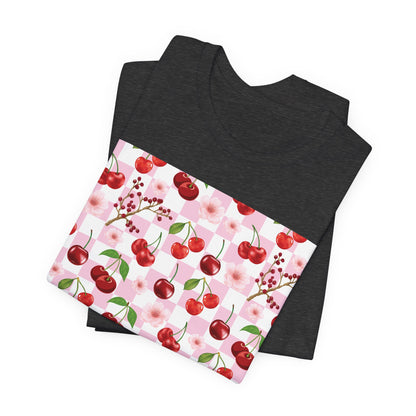 Cherry Checkerboard T - Shirt - T - Shirt - Kristine Celestine