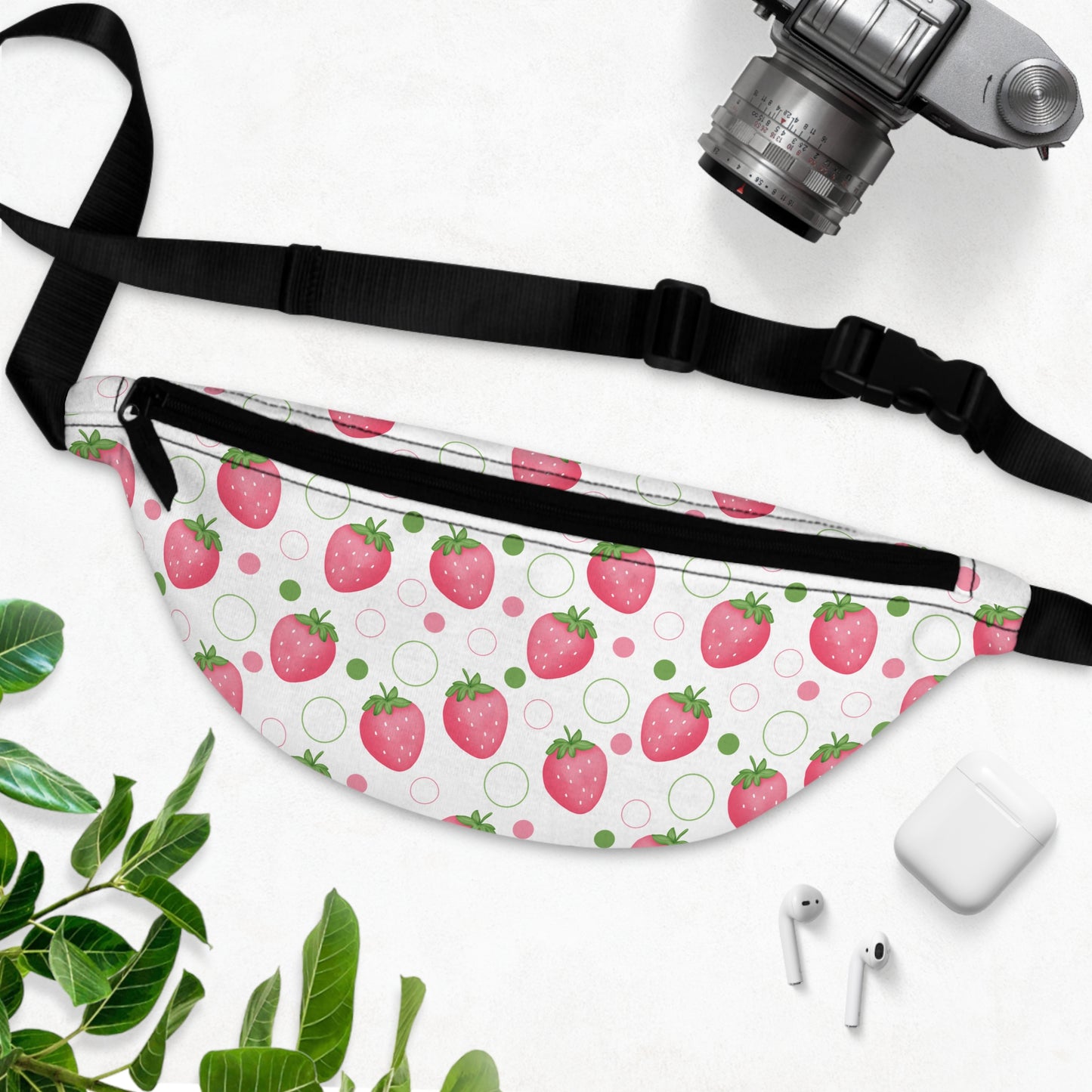 Pink Strawberry Bubbles Fanny Pack Belt Bag Fanny Bag Waist Pack Bum Bag