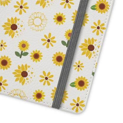 Sunflower Burst Flip Phone Case Cover with Pockets - Phone Case - Kristine Celestine