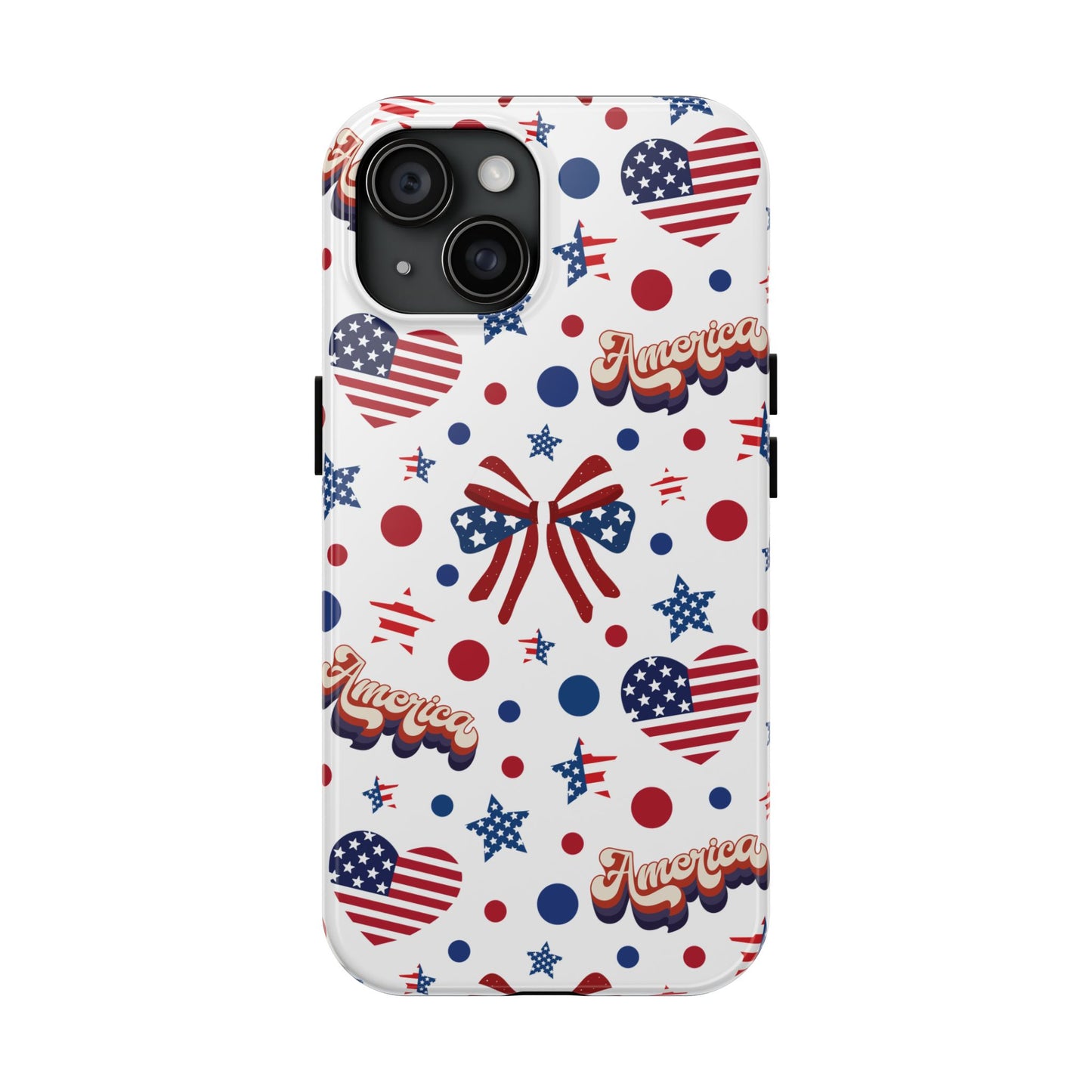 Coque de téléphone robuste America's Sweetheart and Bows pour iPhone et Samsung Galaxy