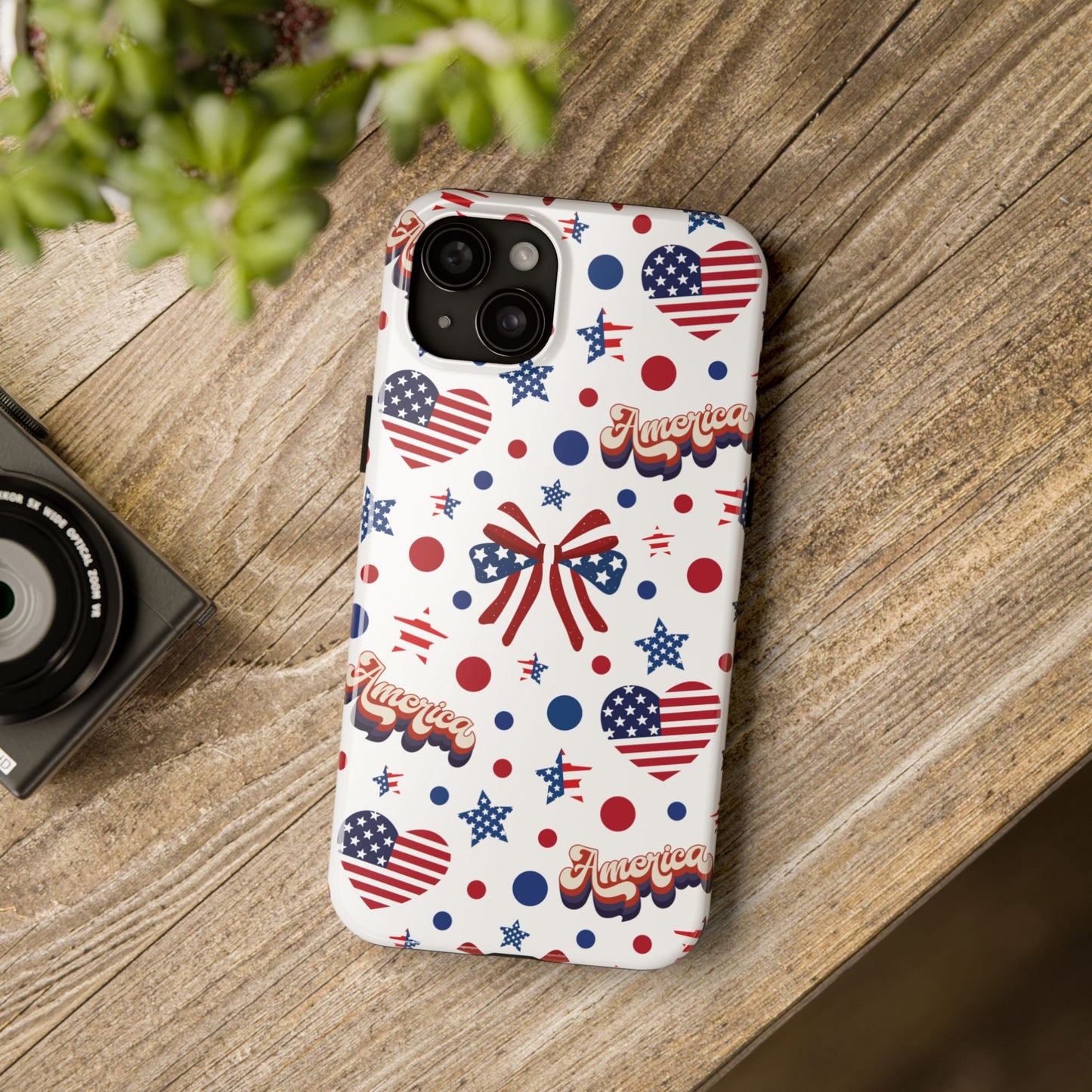 Coque de téléphone robuste America's Sweetheart and Bows pour iPhone et Samsung Galaxy