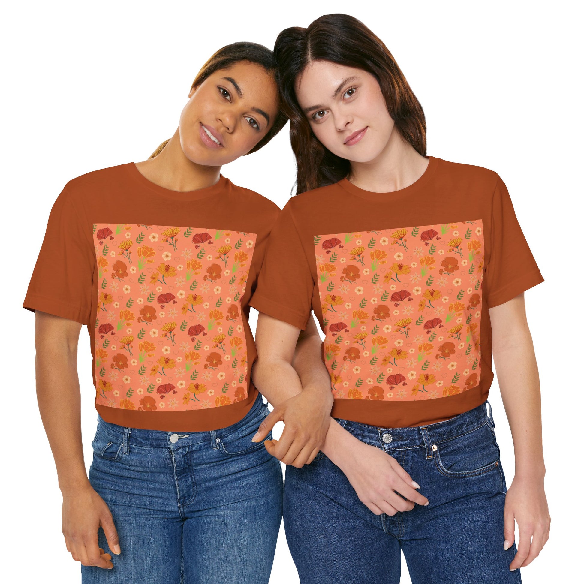 Coral Peach Meadow T - Shirt - T - Shirt - Kristine Celestine