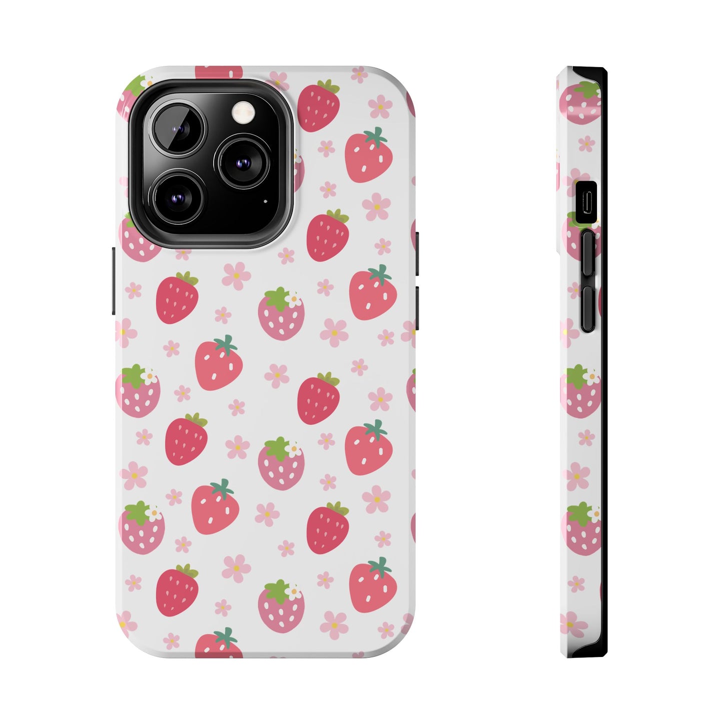 Strawberries and Daisies Tough Phone Case for iPhone and Samsung Galaxy