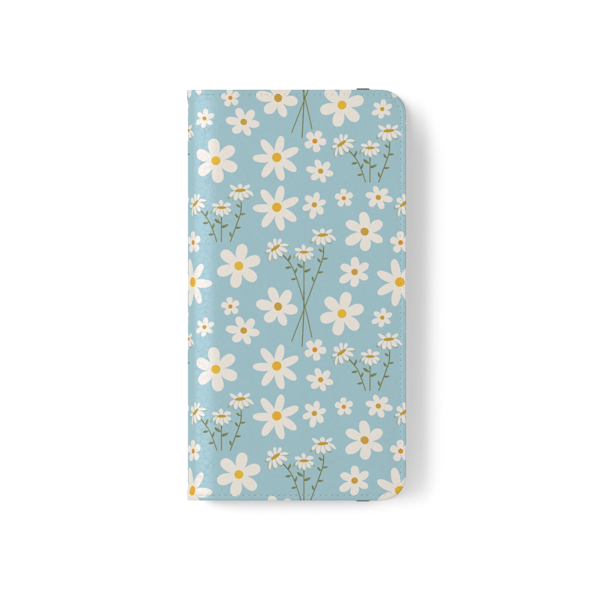 Sky Blue Daisy Flip Phone Case Cover with Pockets - Phone Case - Kristine Celestine