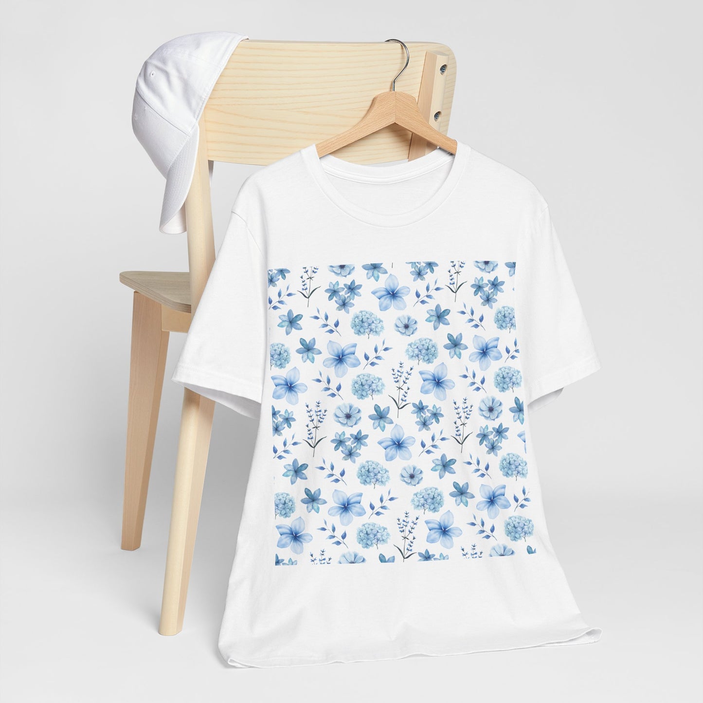 Snowy Blue Flowers T-Shirt