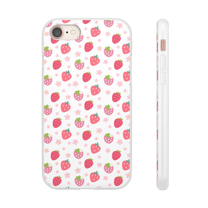 Strawberries and Daisies Flexible Phone Case iPhone Case Samsung Galaxy - Phone Case - Kristine Celestine