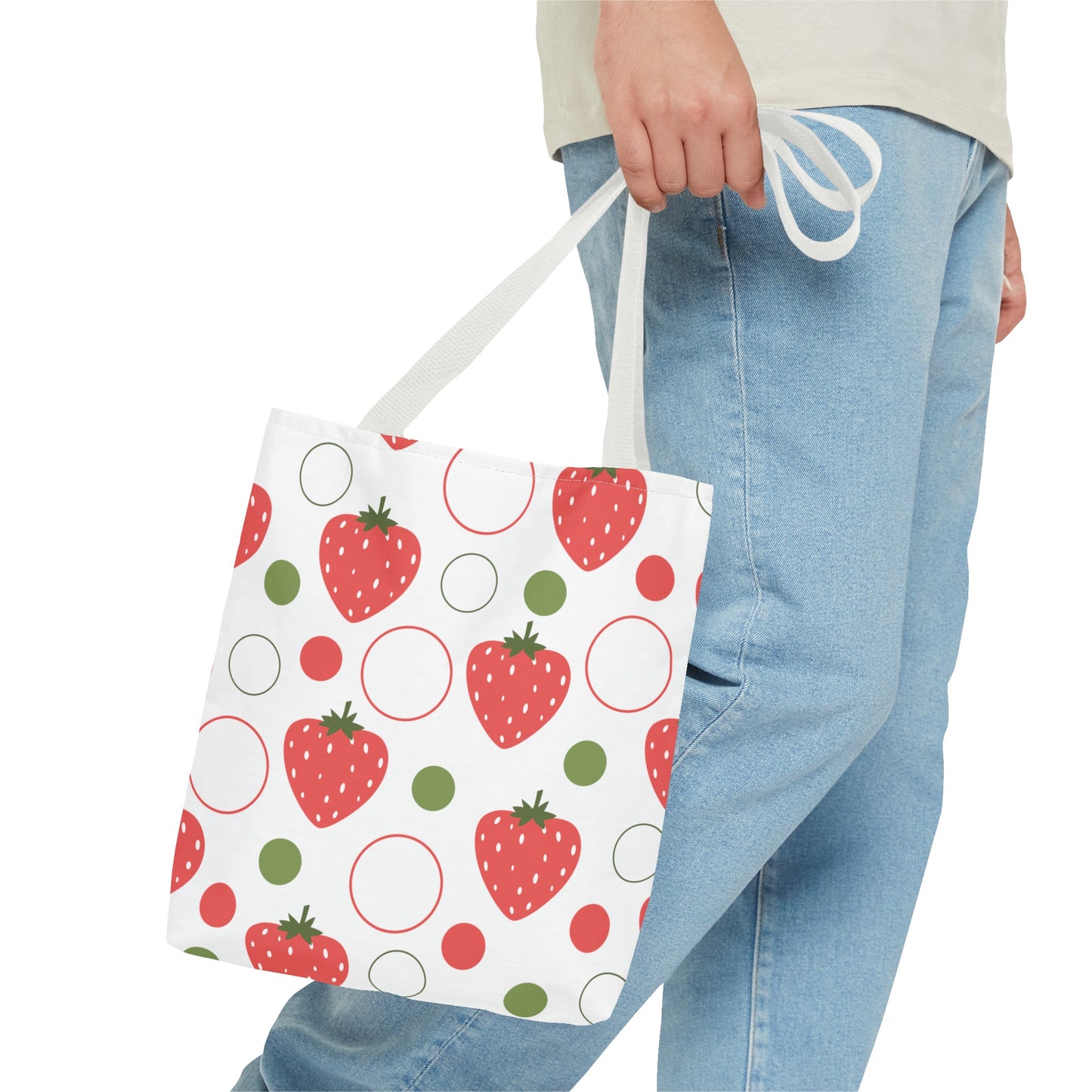 Red Strawberry Bubbles Tote Bag - Bags - Kristine Celestine