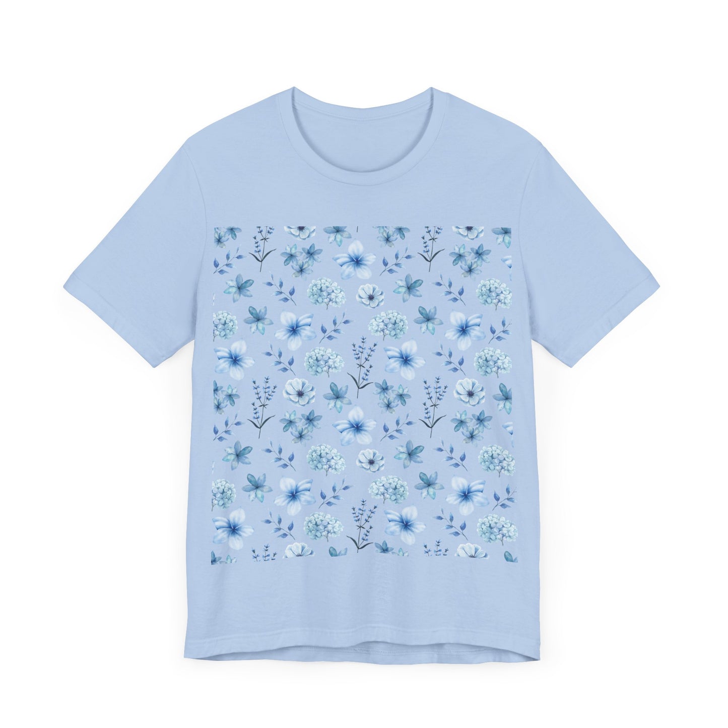 Snowy Blue Flowers Unisex Shirt - T - Shirt - Printify - Kristine Celestine