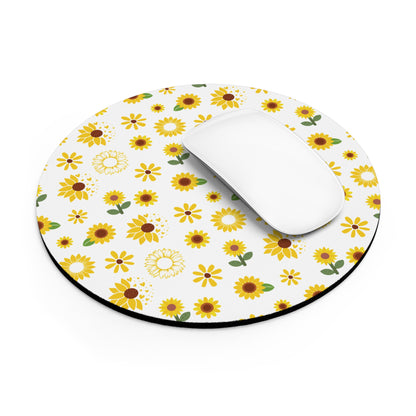 Sunflower Burst Mousepad Yellow Flower Spring Desk Mat Summer Floral Office Mat