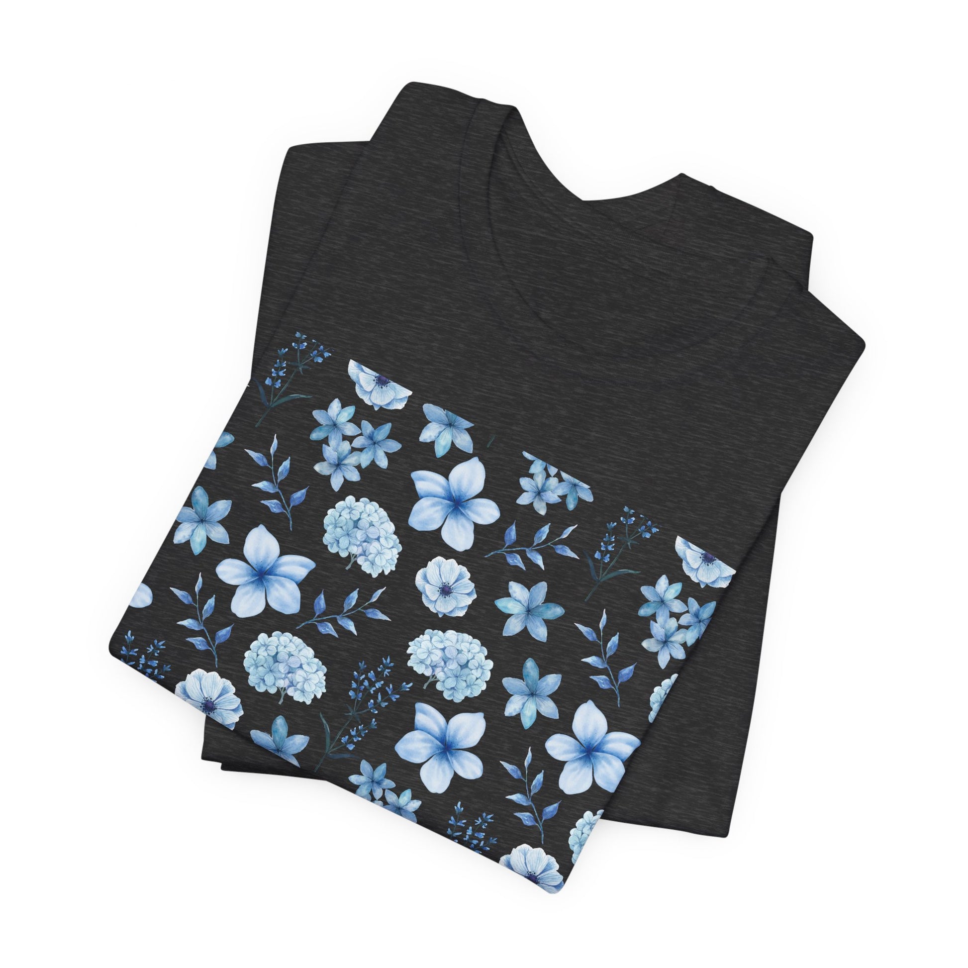 Snowy Blue Flowers T - Shirt - T - Shirt - Kristine Celestine