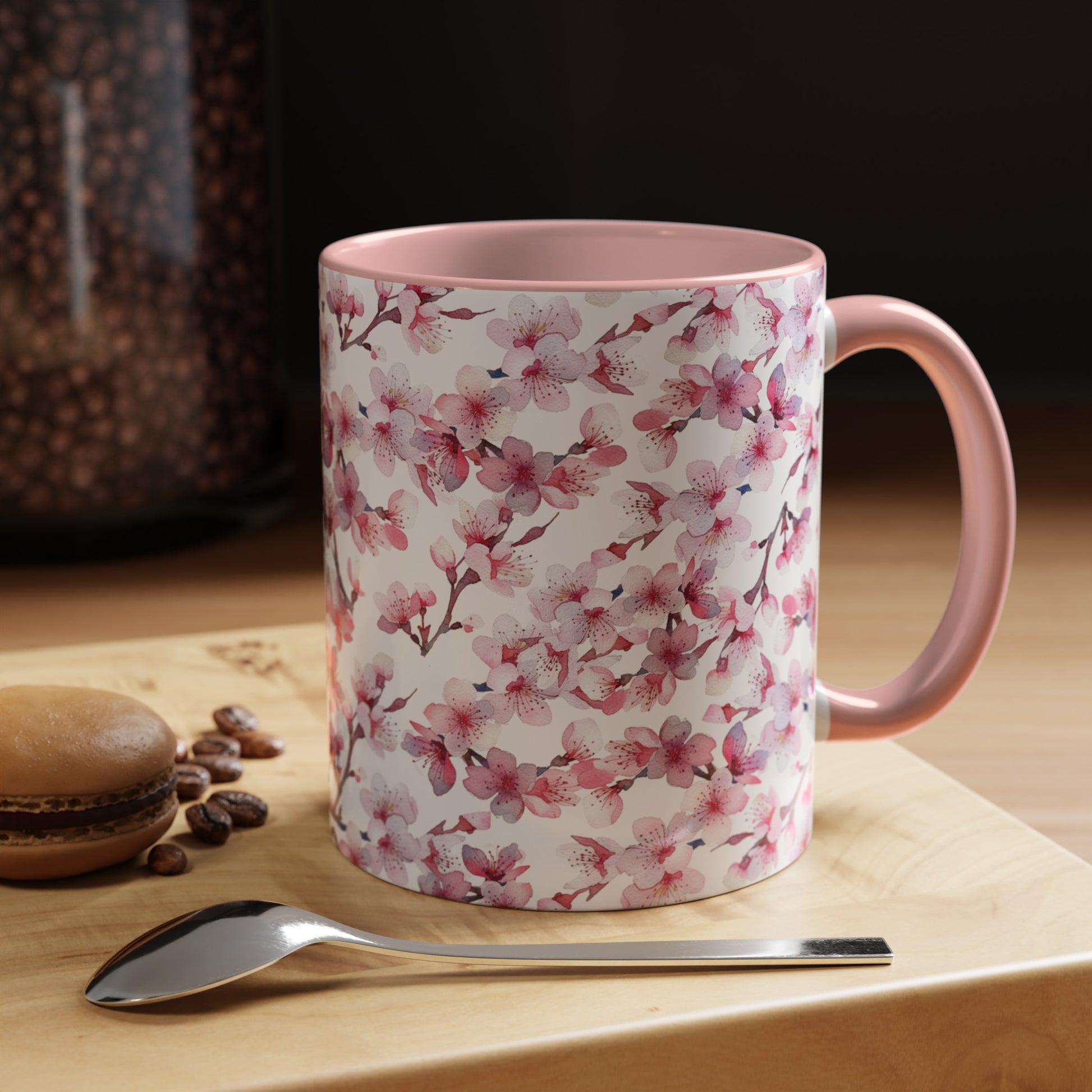 Lovely Cherry Blossom Accent Mug with Pink Interior (vL) - Mug - Kristine Celestine