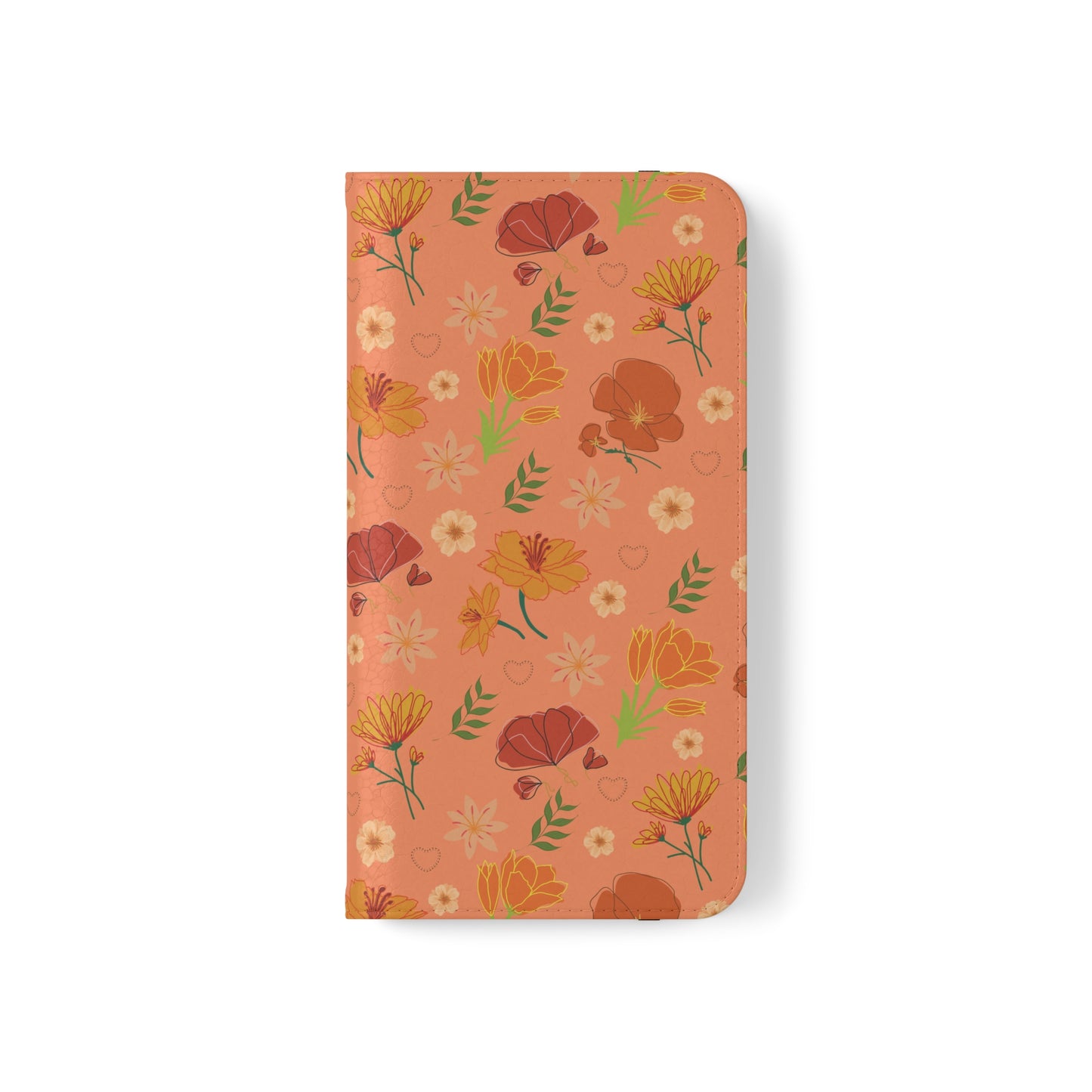 Coral Peach Meadow Flip Phone Case Cover with Pockets - Phone Case - Kristine Celestine