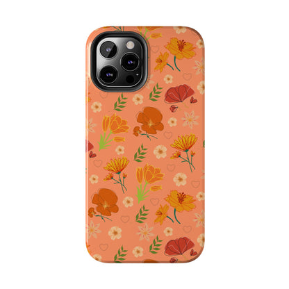 Coque de téléphone résistante Coral Peach Meadow pour iPhone et Samsung Galaxy