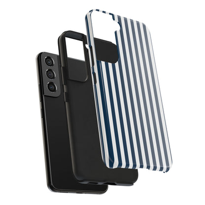 Navy Blue Stripes Tough Phone Case for iPhone and Samsung Galaxy