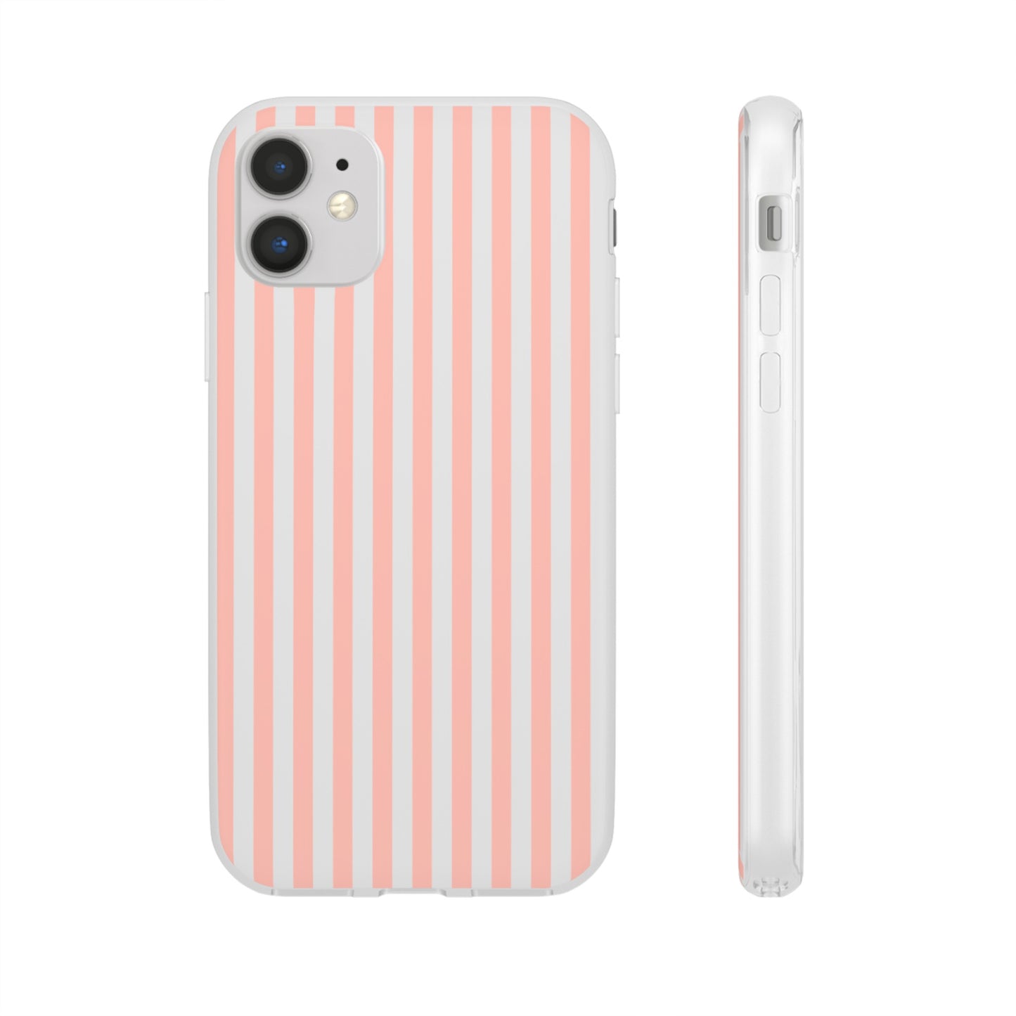 Coral Pink Stripes Flexible Phone Case iPhone Case Samsung Galaxy - Phone Case - Kristine Celestine