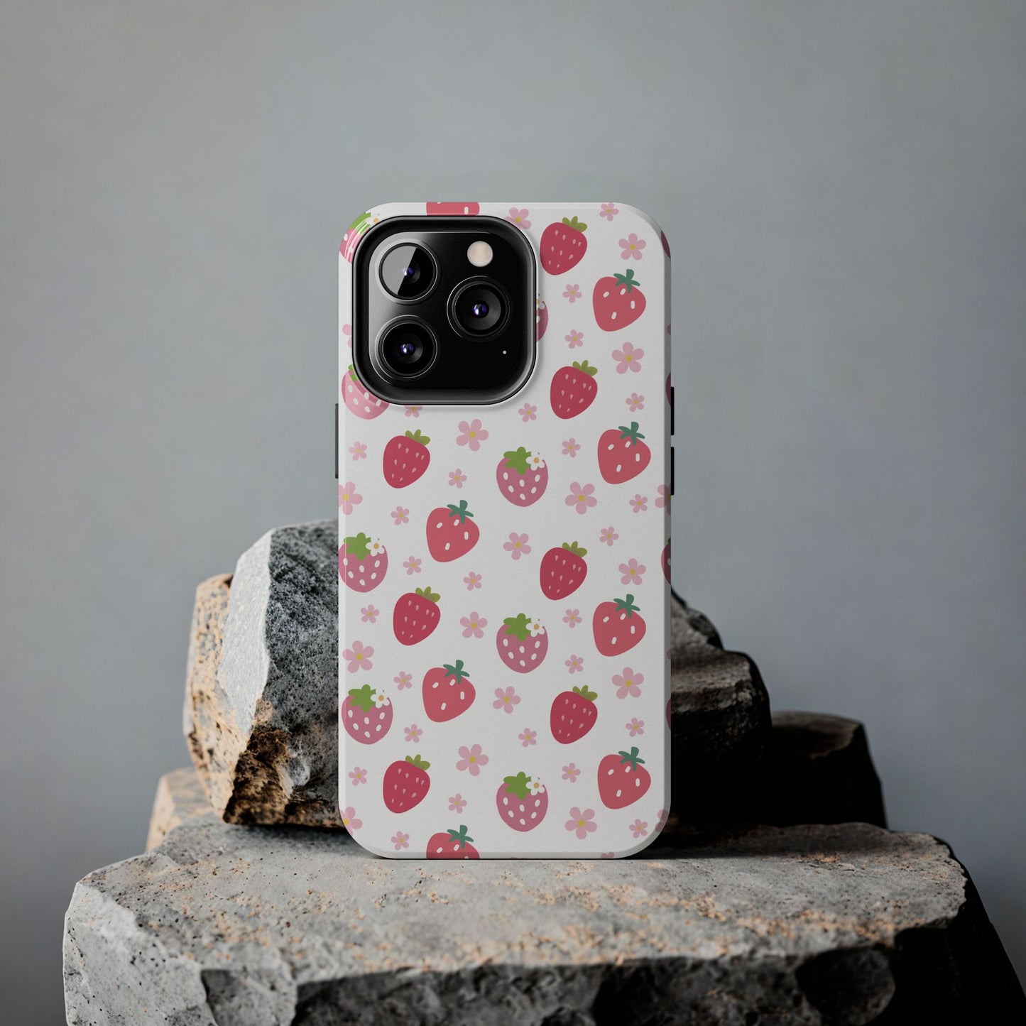 Strawberries and Daisies Tough Phone Case for iPhone and Samsung Galaxy