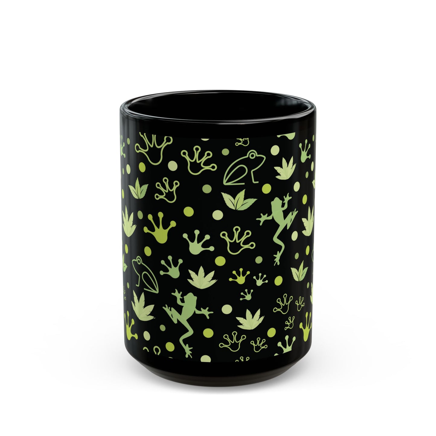 Froggy Black Mug Cool Summer Coffee Mug Tea Cup Spring Ceramic Mug