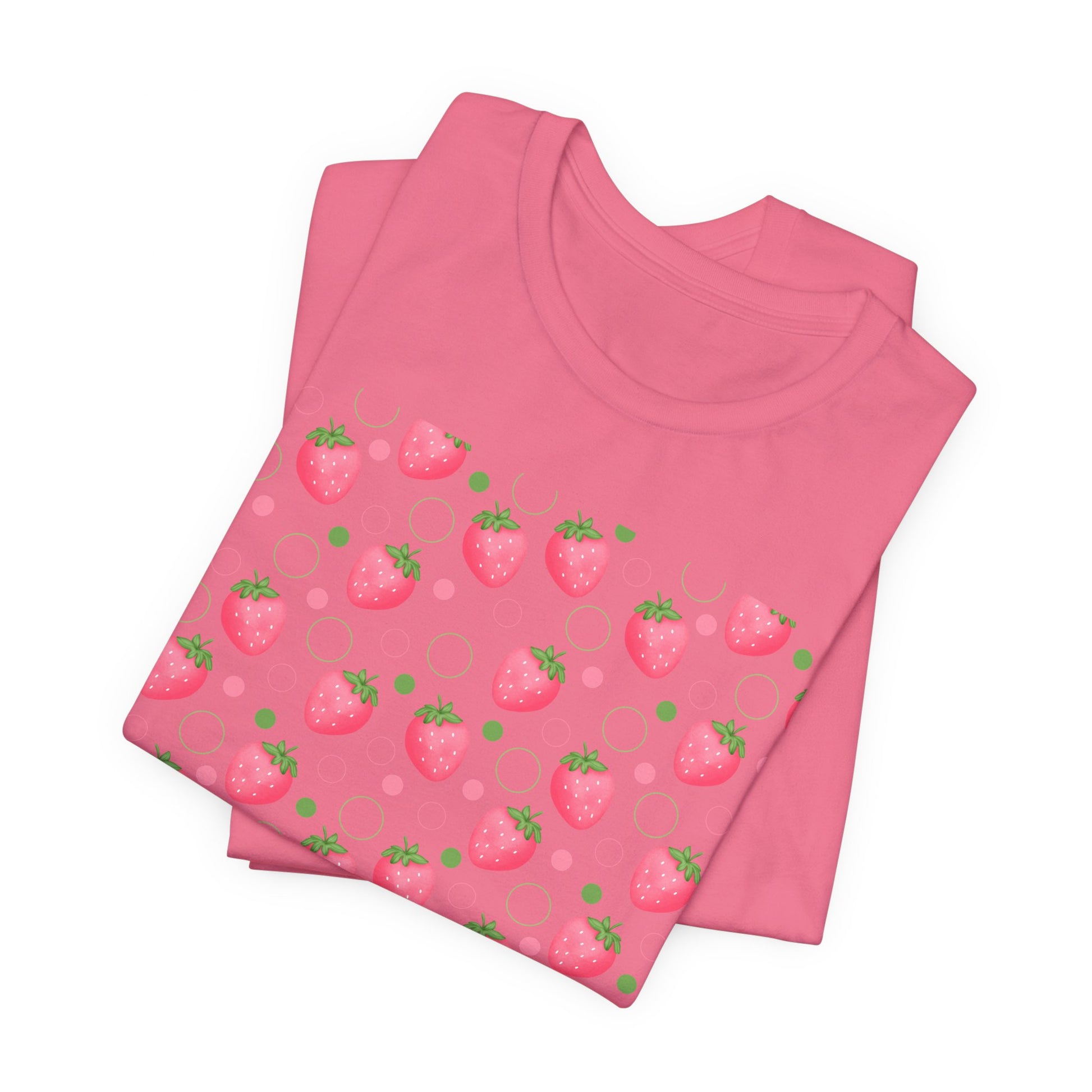 Pink Strawberry Bubbles Shirt - T - Shirt - Printify - Kristine Celestine