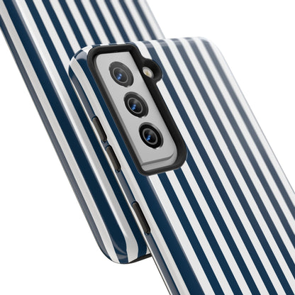 Navy Blue Stripes Tough Phone Case for iPhone and Samsung Galaxy