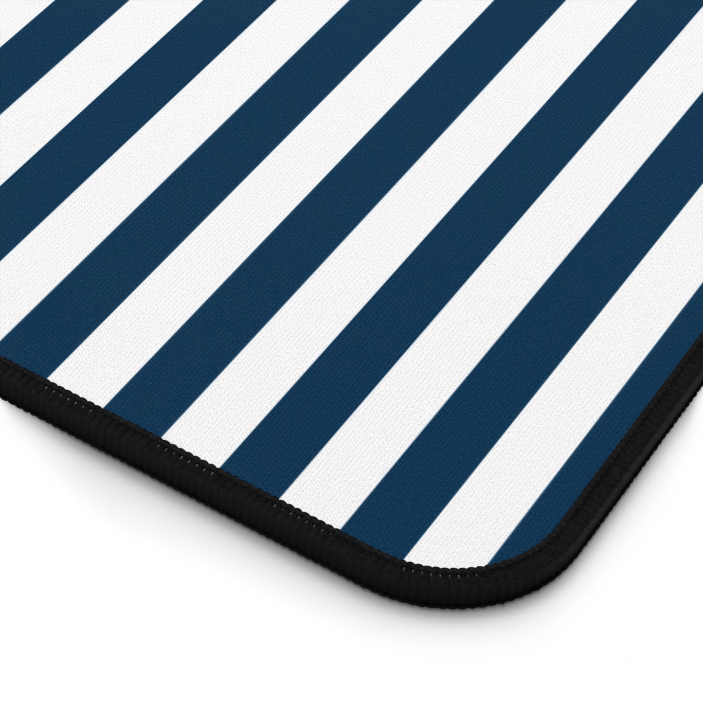 Navy Blue Stripes Desk Mat Royal Blue Stiped Computer Mat Classic Dark Blue Office Mat