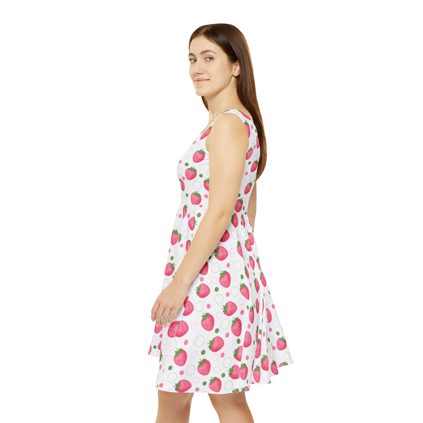 Pink Strawberry Bubbles Women's Skater Dress - Dress - Kristine Celestine