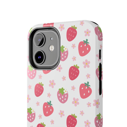 Strawberries and Daisies Tough Phone Case for iPhone and Samsung Galaxy