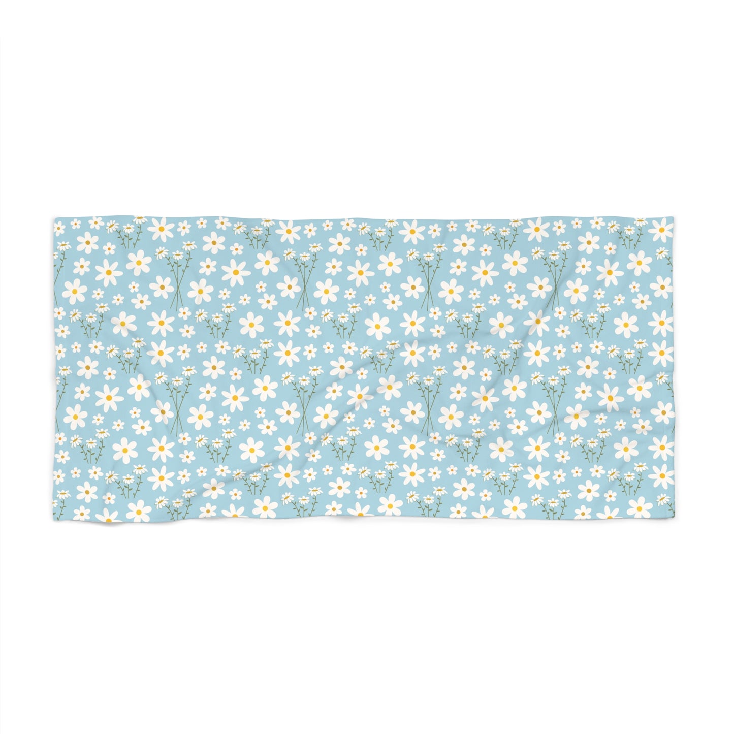 Sky Blue Daisy Beach Towel