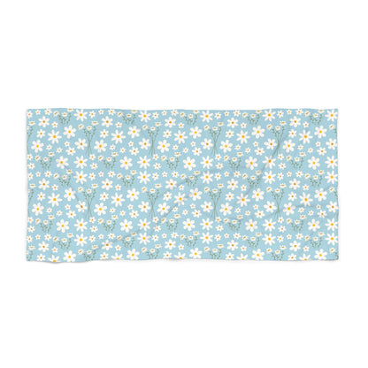 Sky Blue Daisy Beach Towel