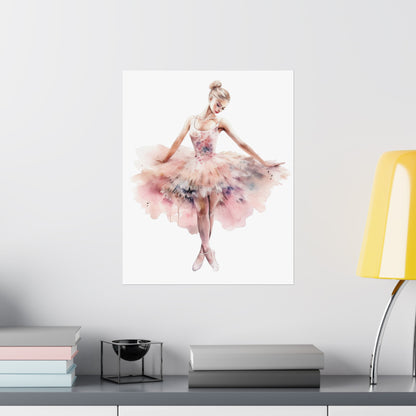 Lovely Pink Ballerina Princess Wall Art Poster (A9) - Poster - Kristine Celestine