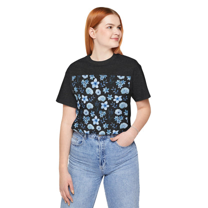 Snowy Blue Flowers T - Shirt - T - Shirt - Kristine Celestine