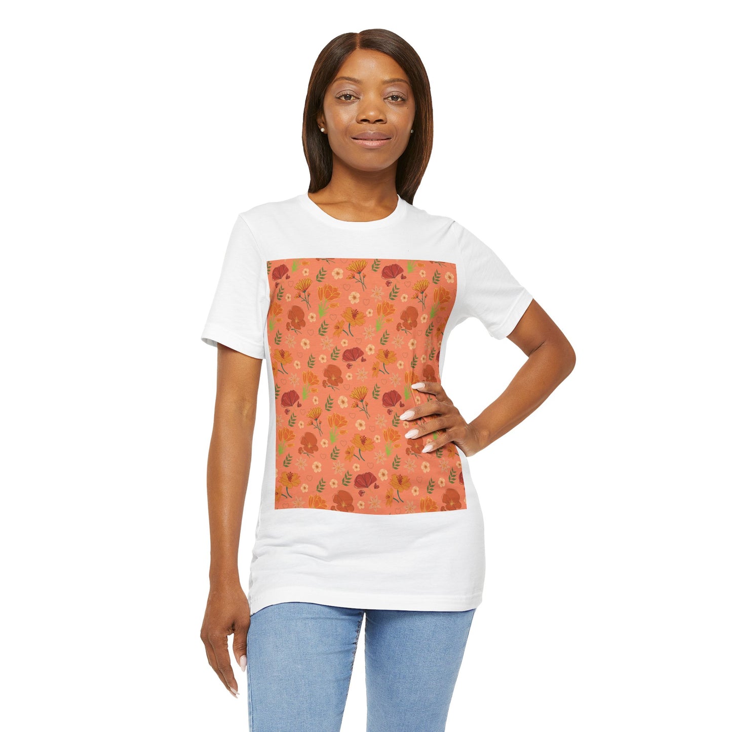 Coral Peach Meadow T - Shirt - T - Shirt - Kristine Celestine