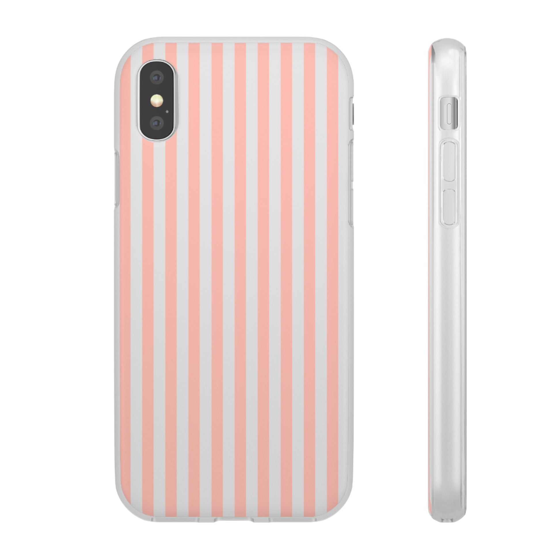 Coral Pink Stripes Flexible Phone Case iPhone Case Samsung Galaxy - Phone Case - Kristine Celestine