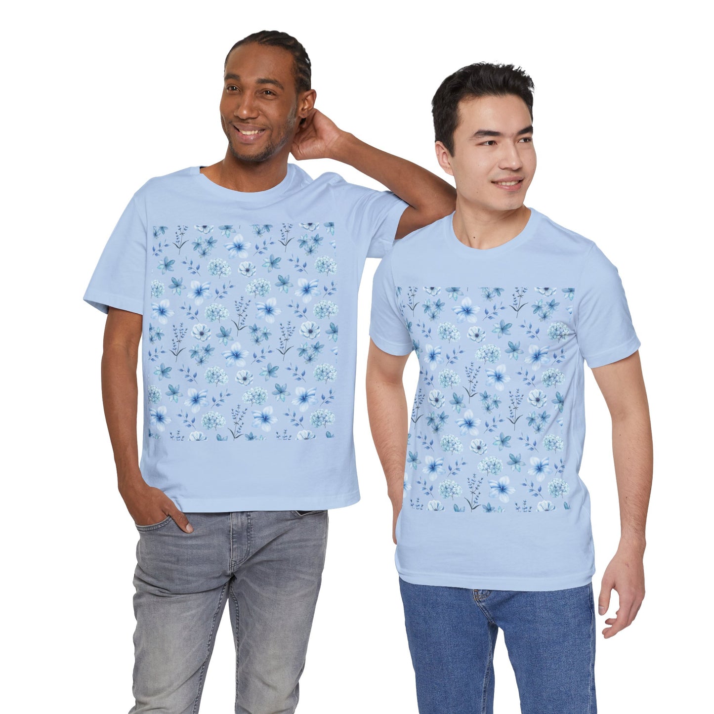 Snowy Blue Flowers Unisex Shirt - T - Shirt - Printify - Kristine Celestine