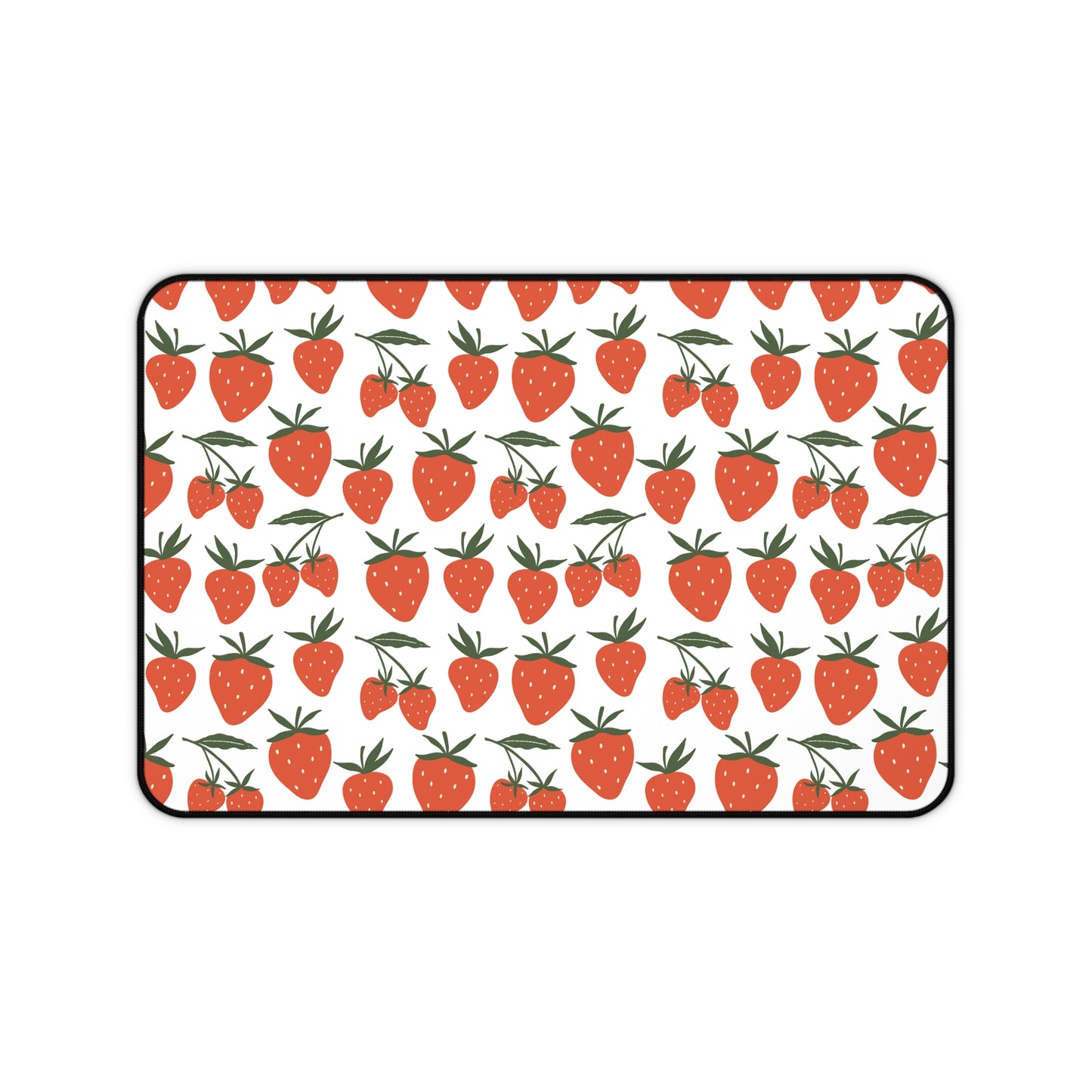 Tropical Strawberry Desk Mat Fruity Red Strawberries Computer Mat