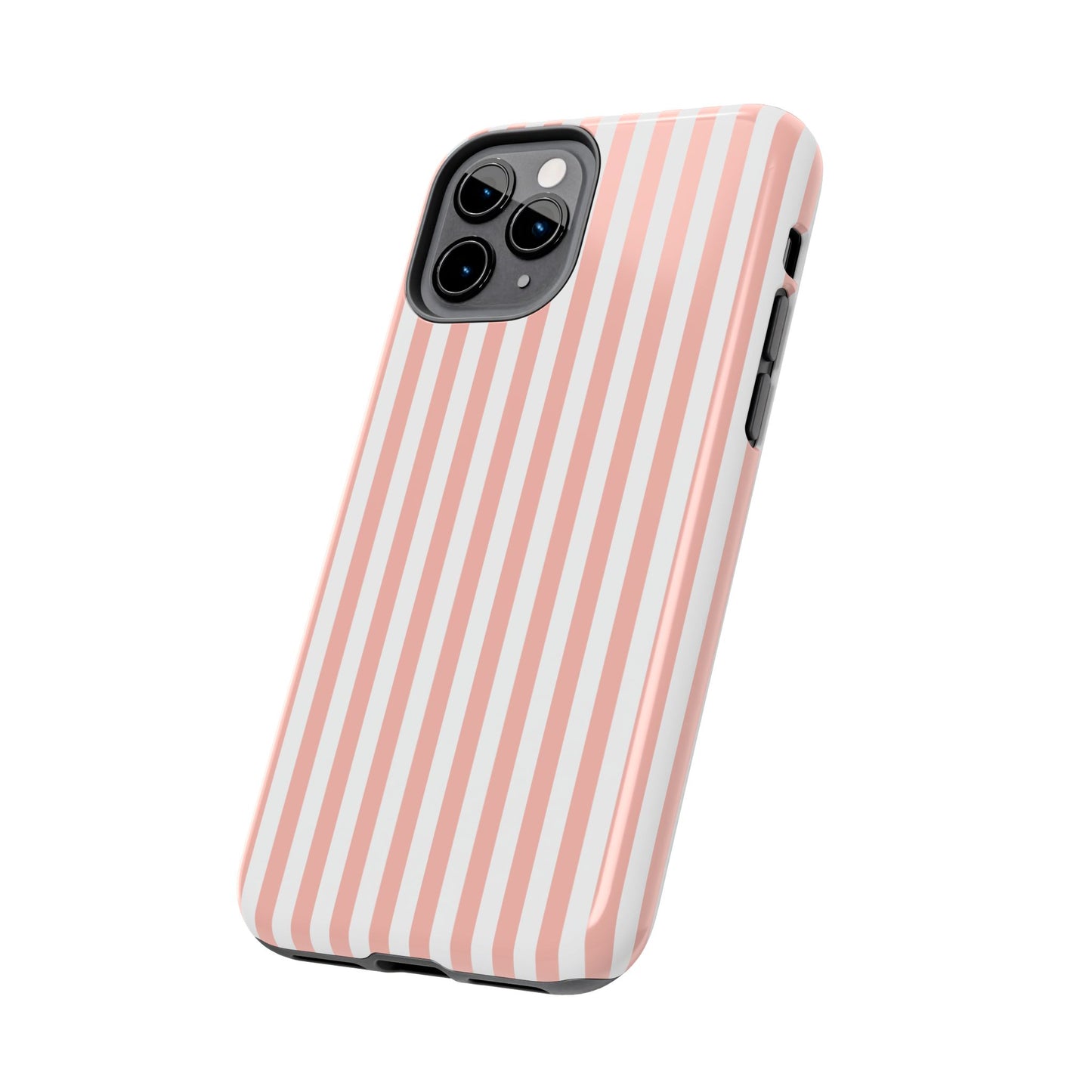 Coral Pink Stripes Tough Phone Case for iPhone and Samsung Galaxy