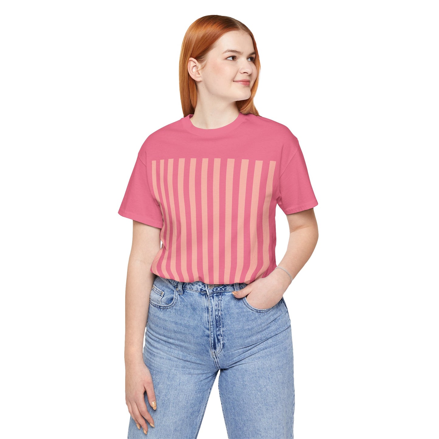 Coral Pink Stripes Shirt