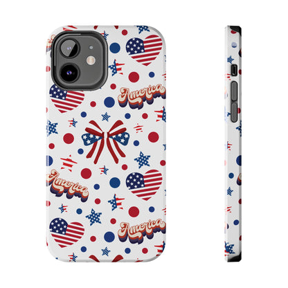 Coque de téléphone robuste America's Sweetheart and Bows pour iPhone et Samsung Galaxy