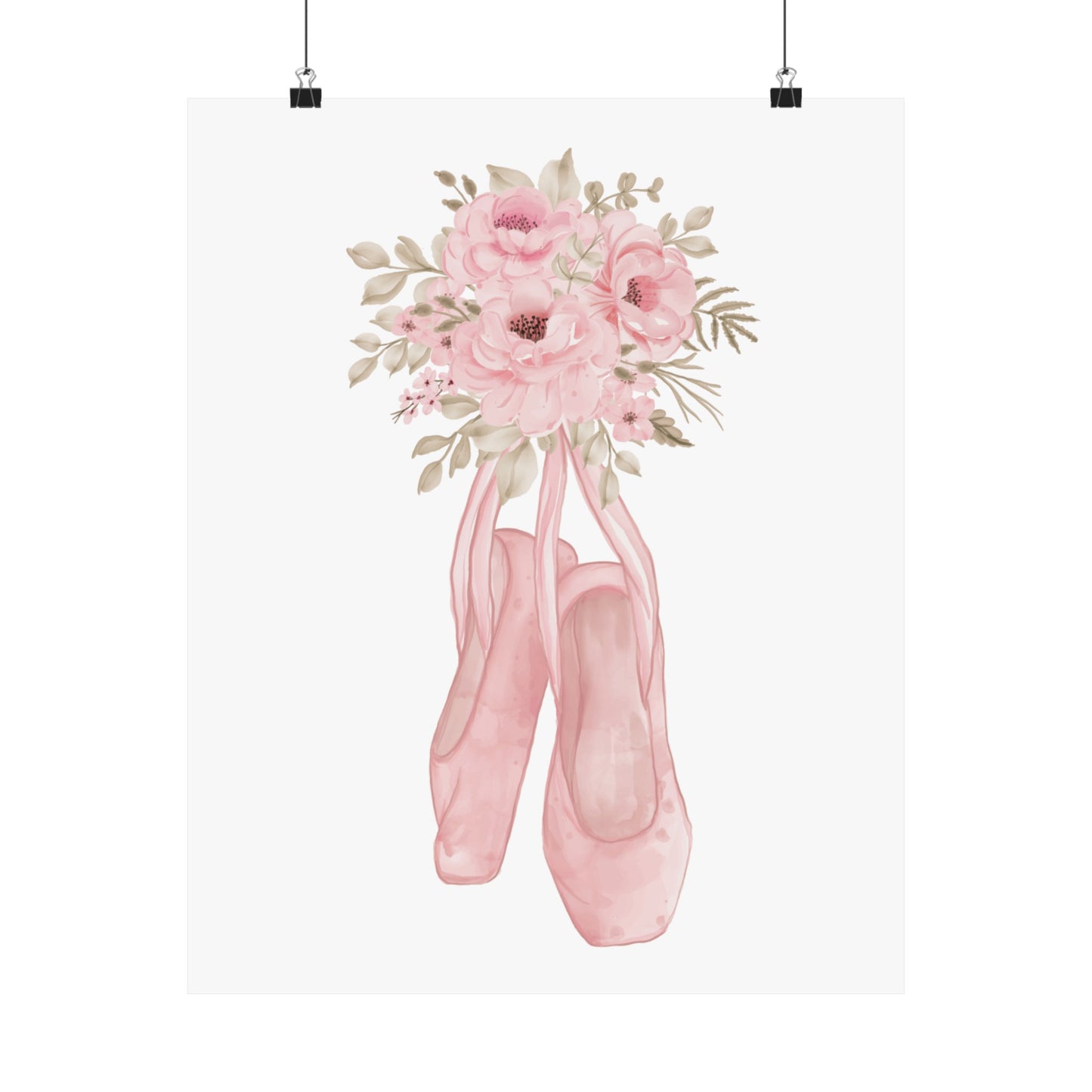 Floral Ballerina Shoes Wall Art Poster - Poster - Kristine Celestine