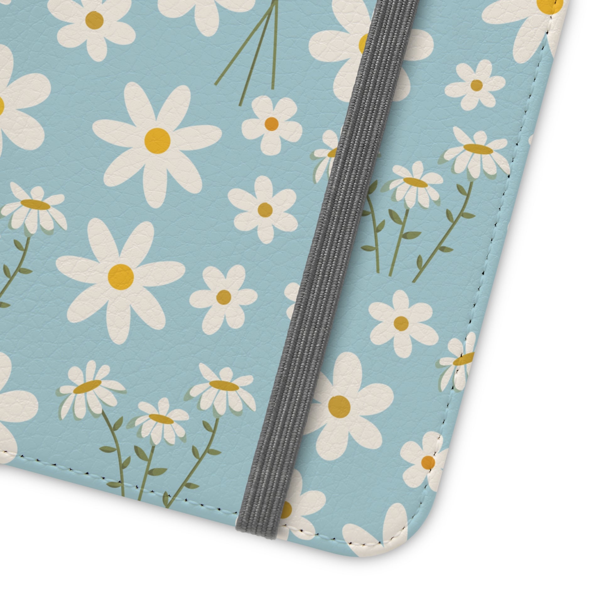 Sky Blue Daisy Flip Phone Case Cover with Pockets - Phone Case - Kristine Celestine