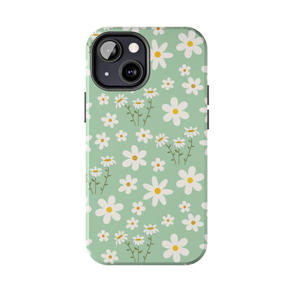 Mint Daisy Delight Tough Phone Case for iPhone and Samsung Galaxy