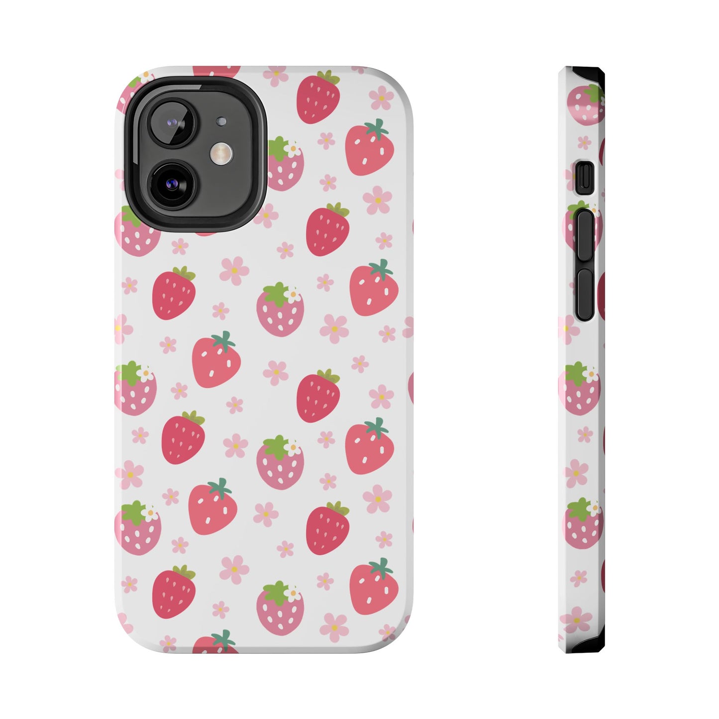 Strawberries and Daisies Tough Phone Case for iPhone and Samsung Galaxy